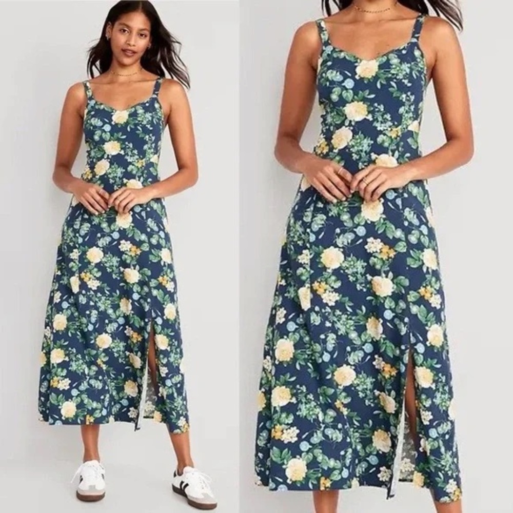 NWT Floral Navy Blue Slip Dress Plus Size Old Navy